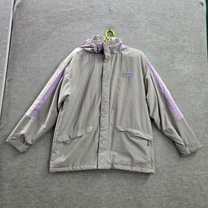 VINTAGE Roxy x Quiksilver Women Jacket M Gray Snowboard Ski Logo 90s READ